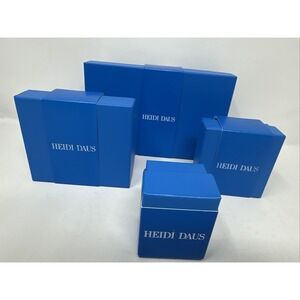 Heidi Daus Jewelry EMPTY Blue Boxes Mixed Size Lot of 4 Boxes